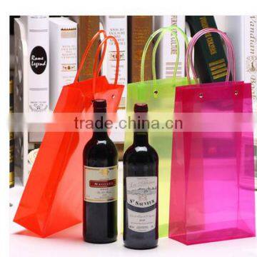 Pvc wine bag can put ice,plastic ice bag for wine