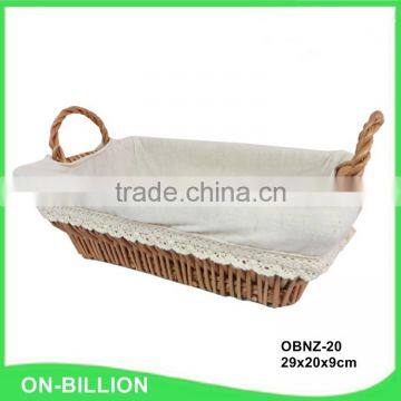 Food Grade Decorative Heated Willow Bread Basket With Linning for Sale photo-2