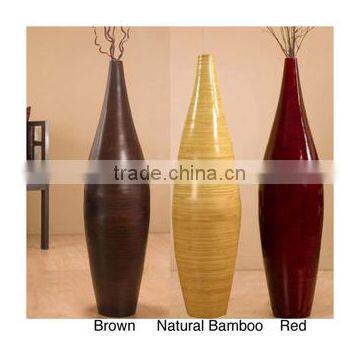 Spun bamboo vases, decorative flower vases with lacquer finish