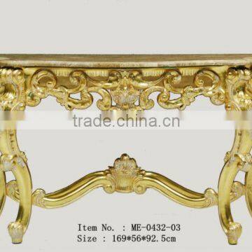 Marble Top Antique Gold Console Table for Living Room ME-0432-01 photo-4
