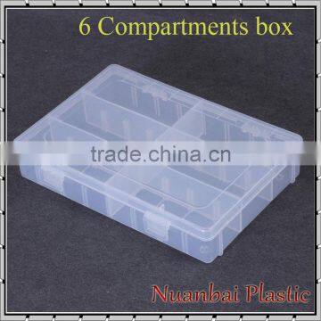 Clear Jewelry Box Organizer Adjustable Plastic Storage box With 6 Compartments