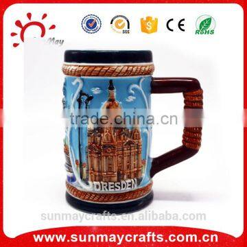 Wholesale custom high quality 3D dresden Germany ceramic mugs souvenir for sale