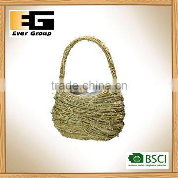 Mini Nature Rattan Basket Garden Planter by Hand-made photo-3