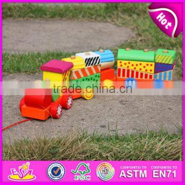2015 Colorful Wooden Toy Blocks Train for Kids,Fashionable Children 18PCS Wooden Toy Train,Lovely Baby Wooden Toy Train W05C014 photo-3