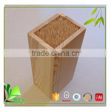 High End Bamboo Kitchen Knife Set With Slotted Bamboo Block photo-4