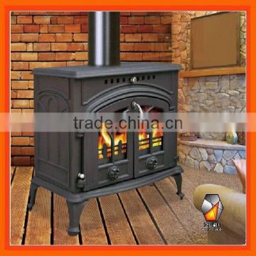 New style double door cast iron wood burning cook stove