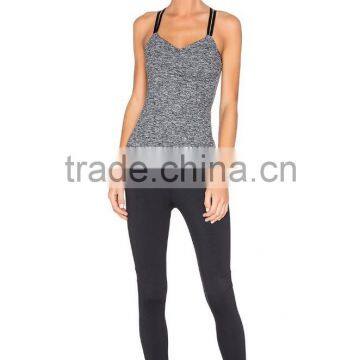 loose wholesale women sexy fitness tops grey racerback tank