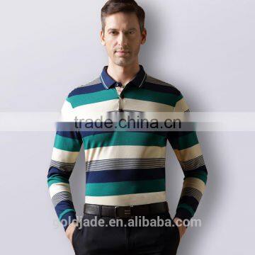 Classic Design Stripes Long Sleeve POLO Rugby Shirts for Men With OEM Logo photo-3