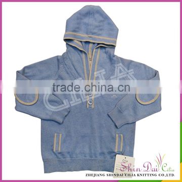 Wholesale italy style blue boy cashmere cardigan sweater hoodie with zipper