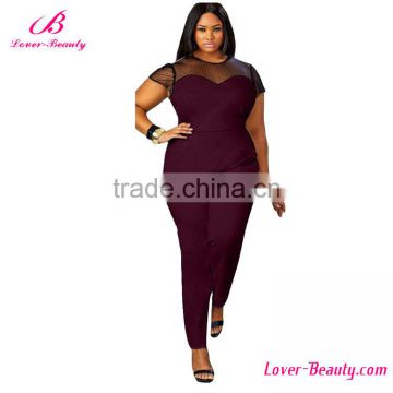 OEM service loose comfortable red black sexy sequin jumpsuit plus size