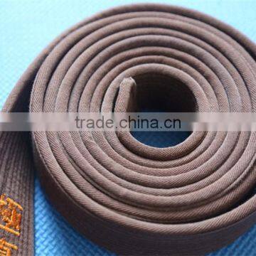 high quality judo gi belts brown color 100% cotton bjj gi kimono belts