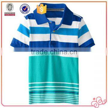 2015 Latest Design Stripe Printing Fancy Boys Child Cloths With Polo Collar photo-3