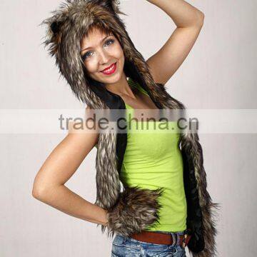 New Style Winter Hearwear Plush Wolf Ears Hat