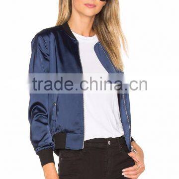 OEM Latest Lettering LOVE ME Back Embroidered Patch Bomber Jacket Customize 100% Polyester /Satin Jacket For Women photo-2