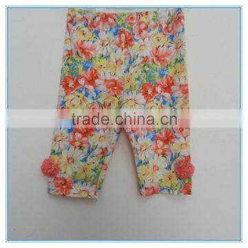 Wholesale Custom Super Comfortable Cotton Fabric Girl's Floral Leggings Stretch Colorful Pants Trousers photo-3