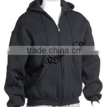 Men's Full Zip Fleece Hoodie, Sweatshirts,White Hooded Sweater, Kangaroo Pocket Hoodie