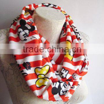 Scarf , Printed White Scarf ,Printed Infinity Scarf ,White Infinity Scarf photo-3