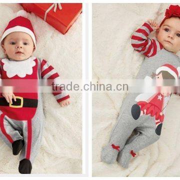 Baby Christmas Clothes Outfits Boy Girl Romper Hat and Set