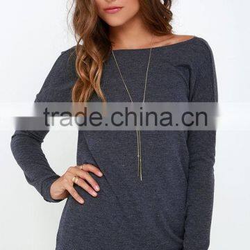 Round Neck Long Sleeves Backless Knitted Sweater Woman Sweater photo-2