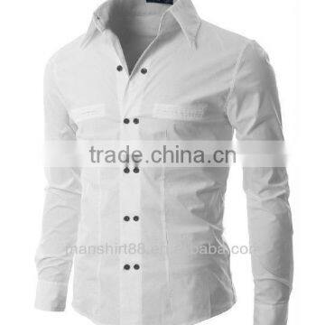 2017 Custom Double Buttons Slim Fit Dress Shirt for Men photo-2