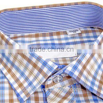 Oem Service Short Sleeve Check Regular Size Men Shirt Embroidery Design With Customised Logo photo-3