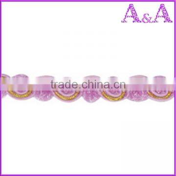 CB2696 Wholesale Candy Color Flower Designs Mesh Embroidery Lace Decoration Chemical Lace Trim for Dresses photo-2