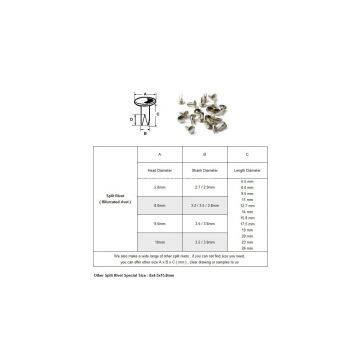 Rapid Rivet, Chicago Screw, Tubular Rivet, Snap Rivet, Crocs Rivet, Rivet Fastener, Split Rivet, Semi Tubular Rivet, Bifurcated Rivet, Rivet Manufacturer, Book Screw photo-3