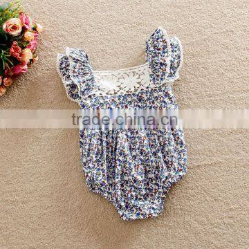 In stock floral romper organic cotton bodysuit newborn onesie baby M6062403