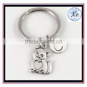 2016 personalized keyring, backpack metal material type cute cat key chain