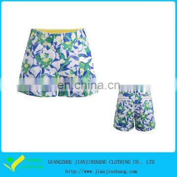 Custom Sublimation Printing Patterned Polyester Fashion Golf Short For Lady