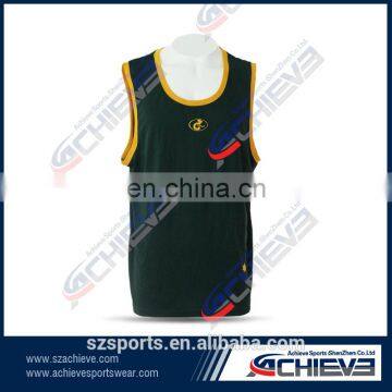 Custom mens cotton singlet underwear,reversible basketball singlet gym apparel