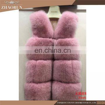 China High Quality New Real Fur Coat /Dyed High-End Fashion Fox Fur Women Vest