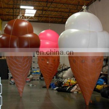 Large inflatable helium ice cream cone for advertisment