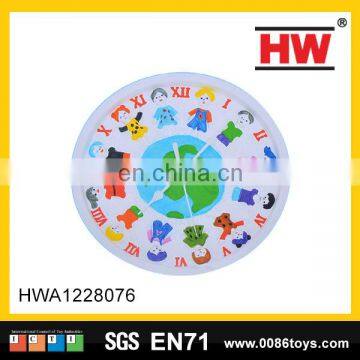 kids early learning earth drawing children toy smart DIY wall clock