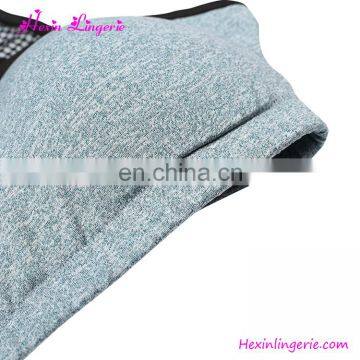 Wholesale Women Plain Seamless Blue Mesh Irregular Sport Sexy Yoga Bra photo-4