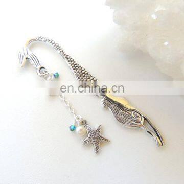 Wholesale jewelry metal tibetan silver plating starfish bookmark for books