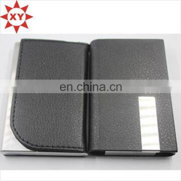 Shiny Metal Black Leather Business Card Holder photo-4