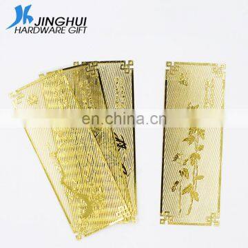 Custom Promotion Gifts Metal Crafts Etching Brass Bookmark
