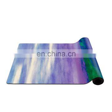 High quality eco friendly custom print suede natural rubber yoga mat OEM