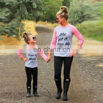 family matching outfits mother daughter tshirt long sleeve mom mommy and me baby girl family look clothes