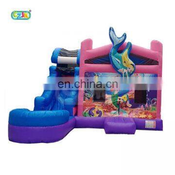 mermaid moonwalk inflatable bouncer jumping bouncy castle bounce house with slide