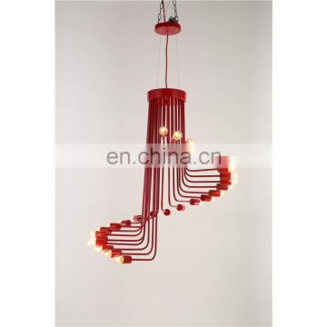 New Designs Spiral Staircase Shape Decorative Iron Led Pendant Light