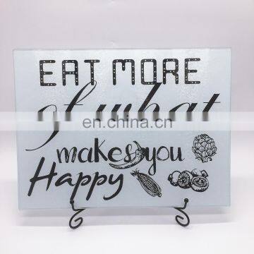 China Supplier Clear Tempered Glass Chopping Board With Rough Edge