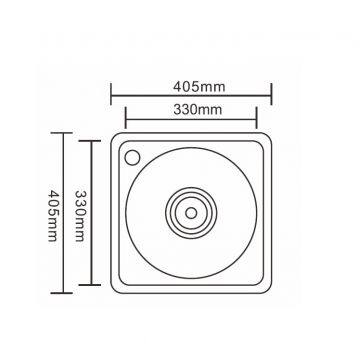 405×405×170mm TRUE SUS304 Stainless Steel Single Bowl Drop In Round Kitchen Sink (DY-D4040PA) photo-2