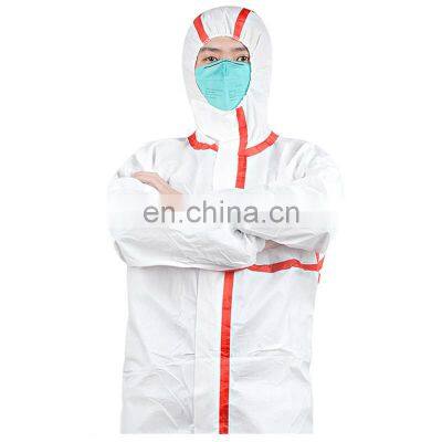 Hospital Medical Cat 3 CE White List EN14126 14605 13034 13982 Type 4 5 6 Breathable Waterpoof Disposable Protective Coverall