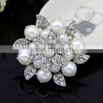 wholsale fashion silver pearl pins for dresses hijab pins brooches for wedding cards