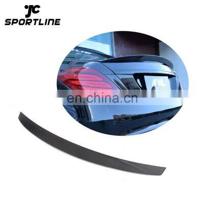 JCSPORTLINE Carbon Fiber W222 Rear Trunk Spoiler for Benz S-Class W222 Sedan 4-Door 2014 - 2017