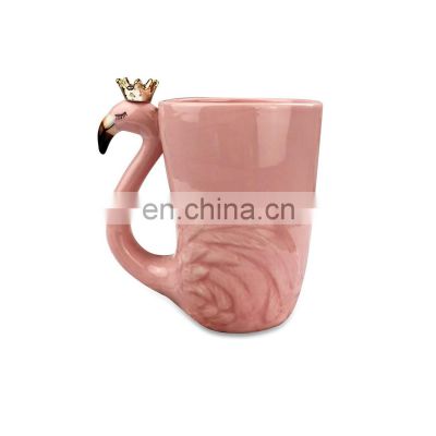 New Factory Custom 3D ceramic cup flamingo coffee mugs