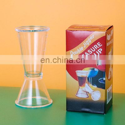 Good Selling Transparent Resin Tools Drink Slim Wine Measuring Cup PC Bar Jigger