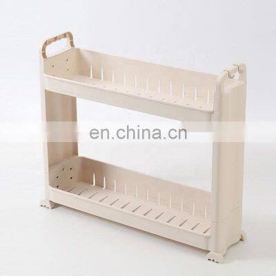 Amazon Hot Sale 3 Tier Slim Storage Rack With Wheel Heavy Duty 4 Layer Slide Out Removable Gap Storage Rack Wholesaler